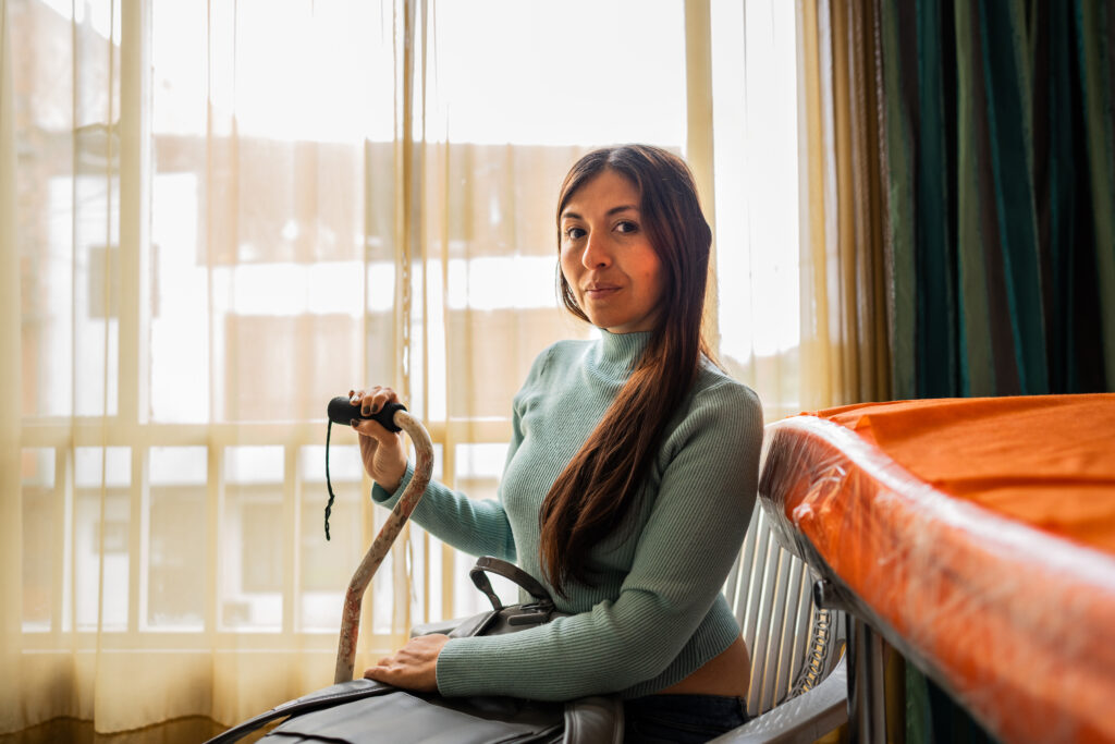 Portrait of a mid adult woman patient on a alternative medicine clinic